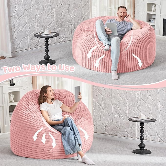 HABUTWAY 5FT Bean Bag Chair, Memory Foam Beanbag Chair - Image 6