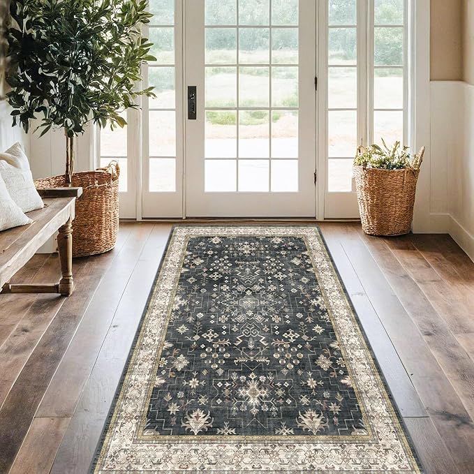 Washable 4x8 Hallway Runner Rug by HazoHaus