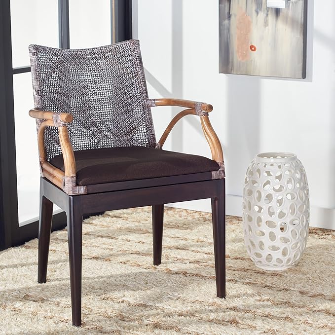 SAFAVIEH Home Collection Gianni Tropical Coastal Brown White Wash Solid Wood by SAFAVIEH