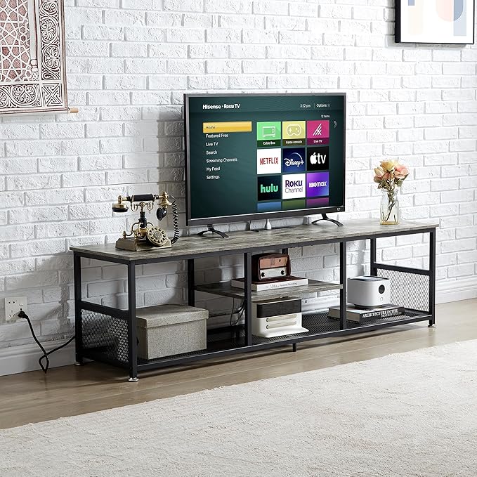 VECELO TV Stand with Power Outlets - Image 8