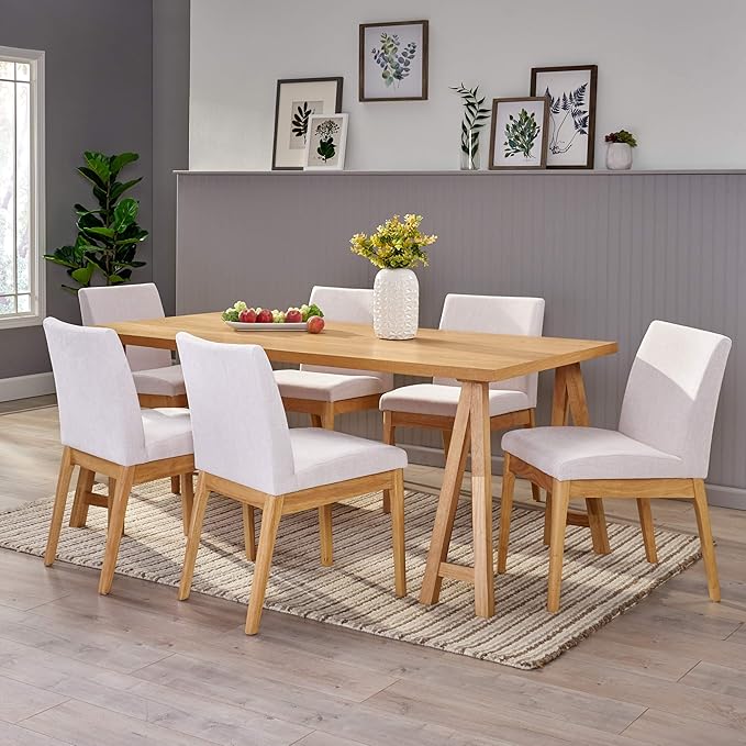Christopher Knight Home Benson Mid-Century Modern 7 Piece Dining Set, Light - Image 2