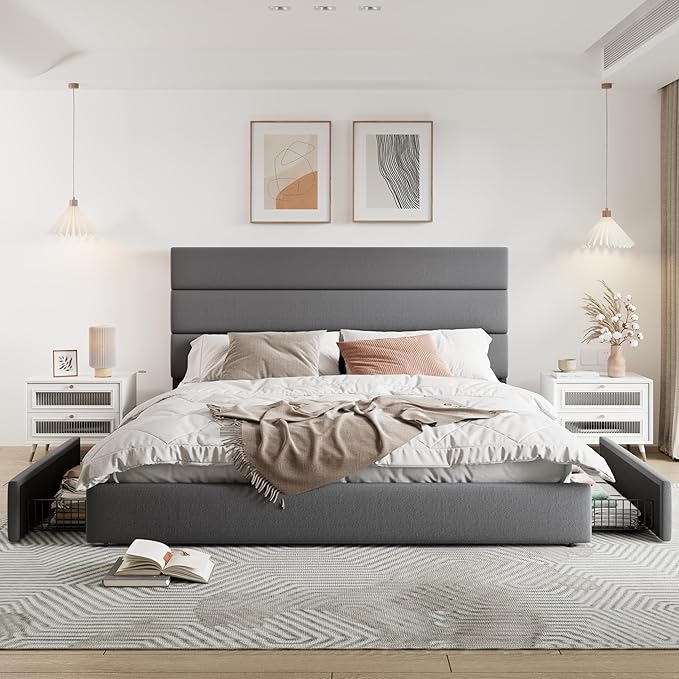 Allewie Modern King Size Platform Bed Frame - Image 3