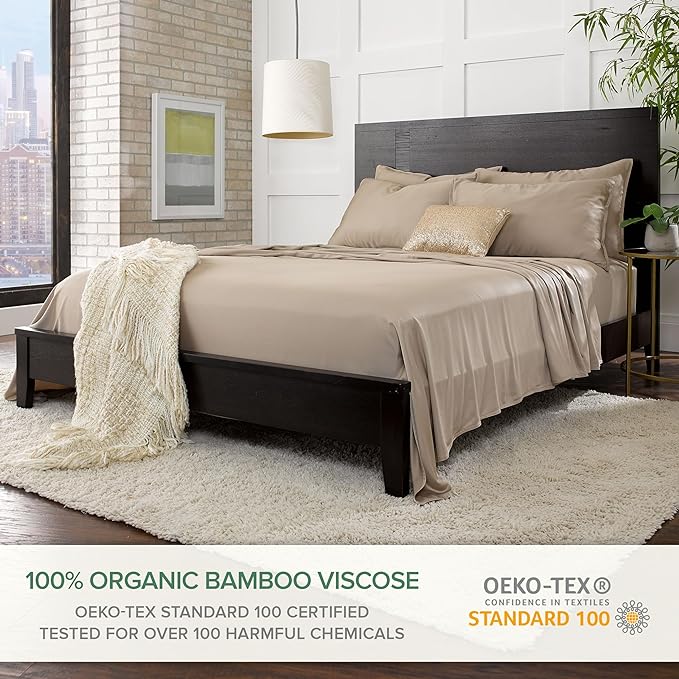 Queen Sheets by Pure Bamboo, Genuine 100% Organic Viscose Derived from Bamboo - Image 2