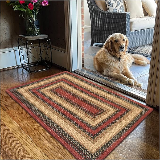 Highland Multi Color Jute Braided Rugs, 20x30 Rectangle by Homespice