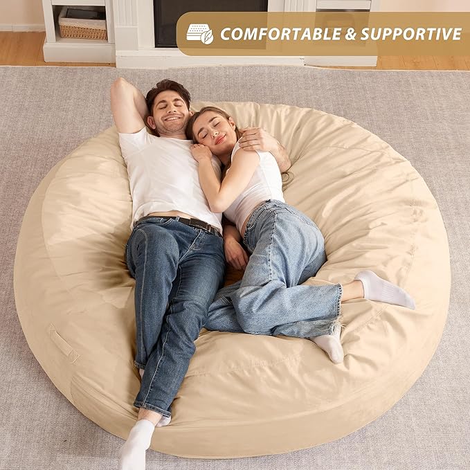 HABUTWAY XX-Large Bean Bag Chair: Giant 7' Memory Foam Furniture Bean Bag Chairs - Image 5