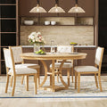Merax 5-Piece Extendable Round Dining Table Set 42"-58" Retro Functional Table by Merax