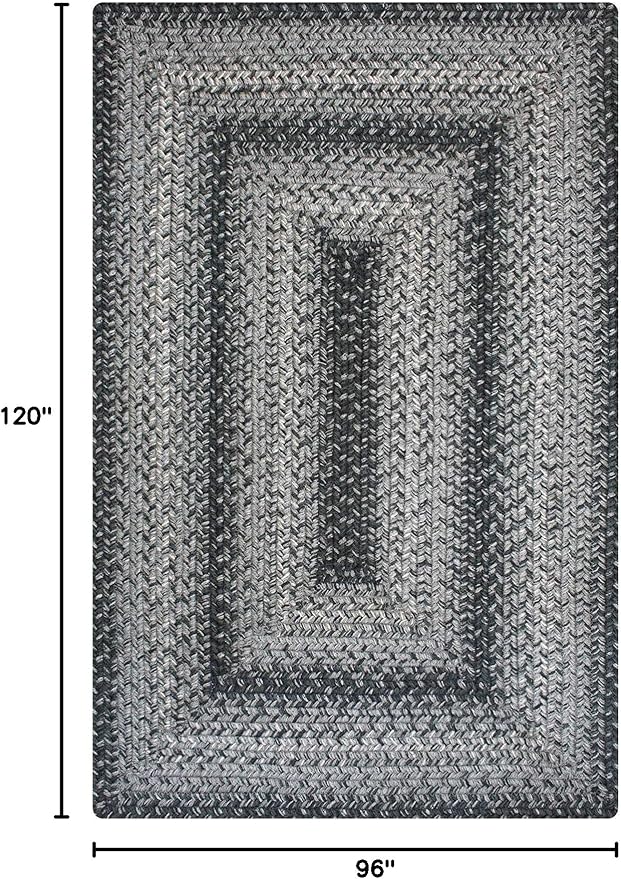 Homespice Flint Hill Braided Dark Gray Area Rugs 8x10' - Image 2