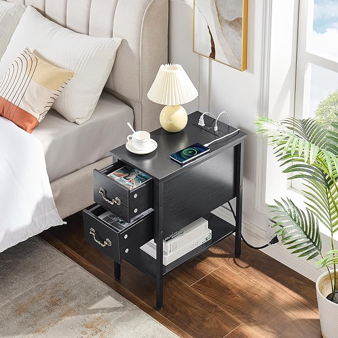 VECELO End Tables, Narrow Nightstands - Image 7