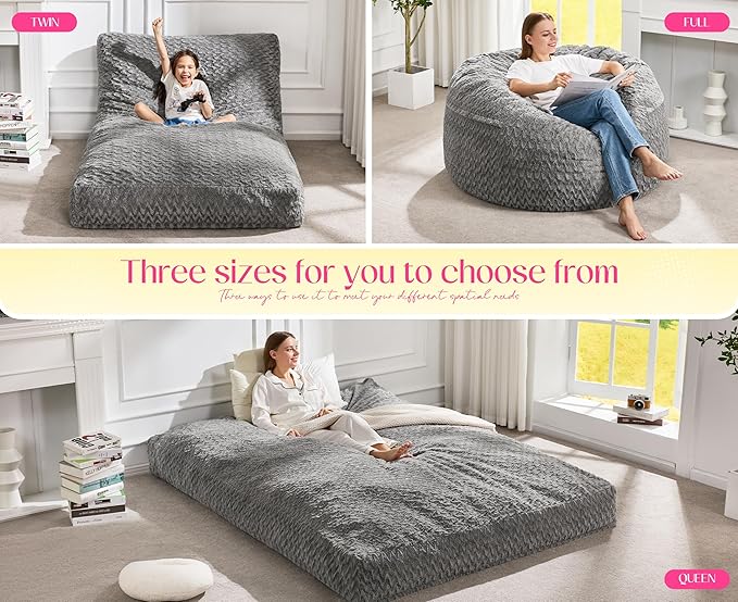 Hobestluk Bean Bag Chair Convertible Beanbag Chairs - Image 4