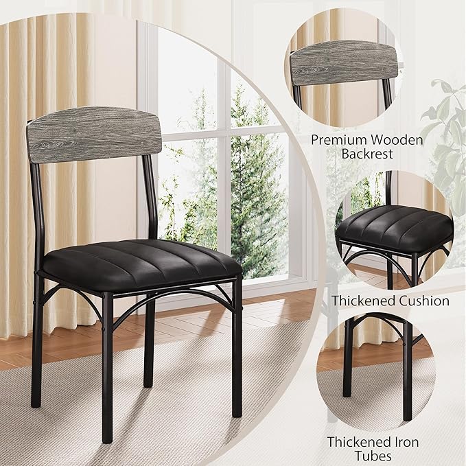 Round Dining Table Set for 4, Kitchen Table and Chairs for 4, Circle Table - Image 5