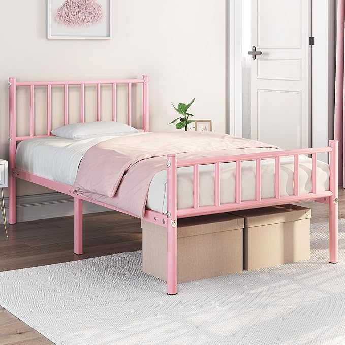 Yaheetech Twin Size Bed Frame Metal Platform Bed Frame Mattress Foundation - Image 3