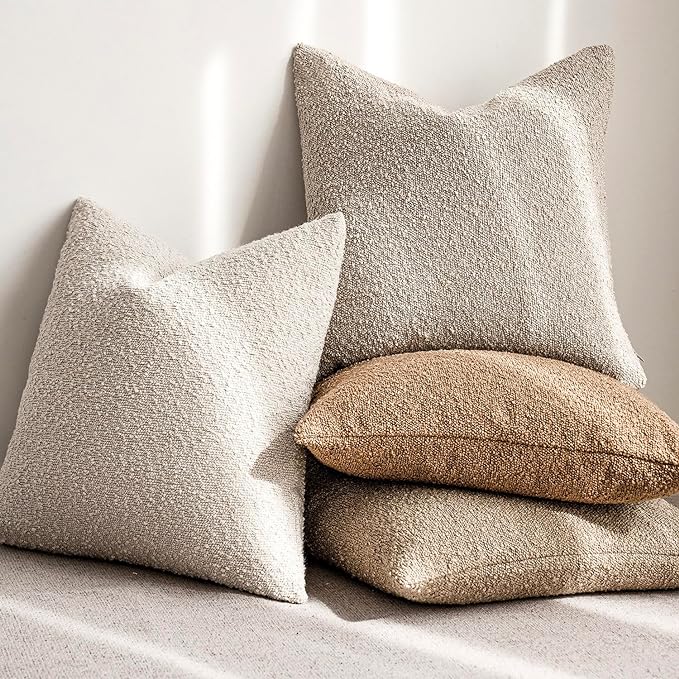 Foindtower Pack of 2, Decorative Textured Boucle Throw Pillow Covers Accent - Image 6