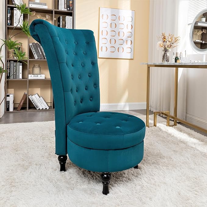 Container Furniture Royal High-Back Velvet Accent Chair - Image 3