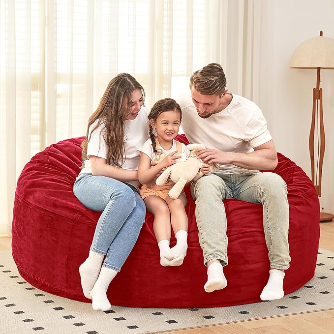 HABUTWAY Bean Bag Chair: Giant 6' Memory Foam Furniture Bean Bag Chair - 6Ft - Image 2