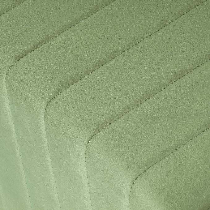 HomePop Modern Channel Tufted Velvet Ottoman Home Décor|Ottoman - Image 9