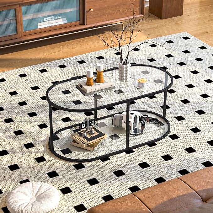 Coffee Table Black Glass Coffee Table - Image 6