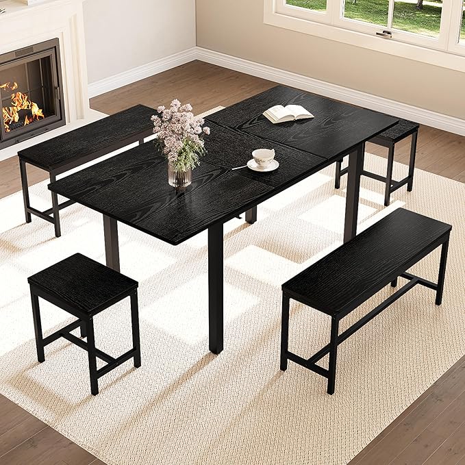 Garvee 5 PCs Extendable Dining Table Set - Image 8