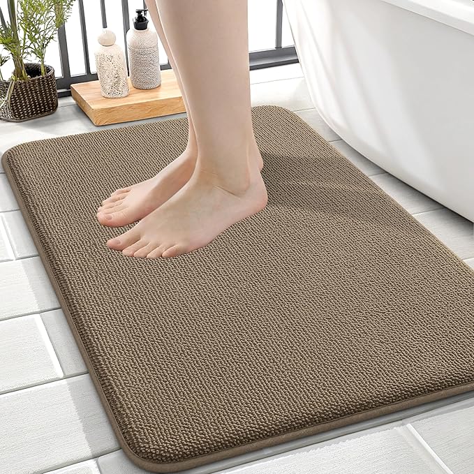 OLANLY Thick Memory Foam Bath Mat Rug 24x16, Extra Soft Absorbent Bathroom Rug by OLANLY
