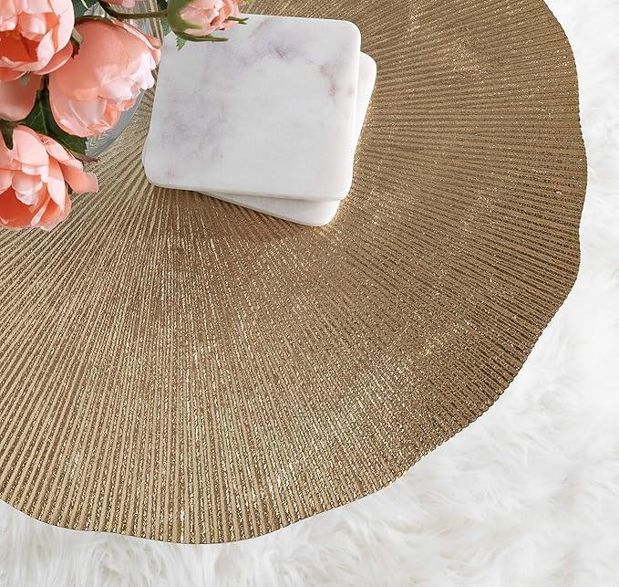 Kate and Laurel Sancia Modern Side Table, Sand Casted Iron Table - Image 4