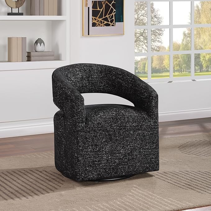 OSP Home Furnishings Devin Modern Upholstered Swivel Accent Barrel Chair - Image 2
