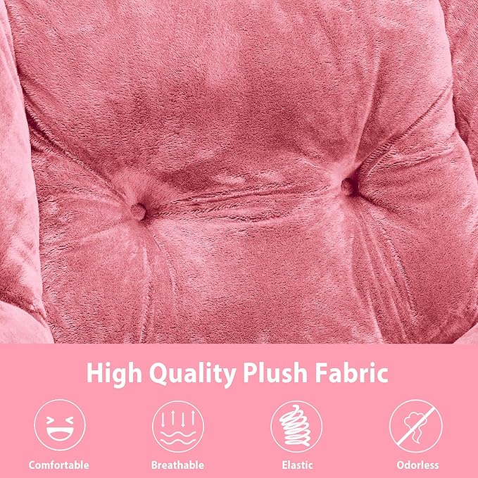 Lazy Chair with Folding Ottoman, Accent Chair Plush Upholstered with Metal - Image 9