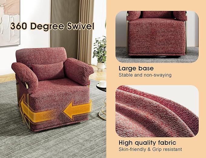 KEIKI Modern Comfy Swivel Accent Reading Chair - Image 7