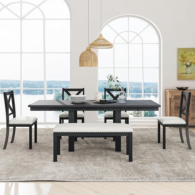 Ball & Cast Farmhouse 6 Piece Extendable Dining Table - Image 3