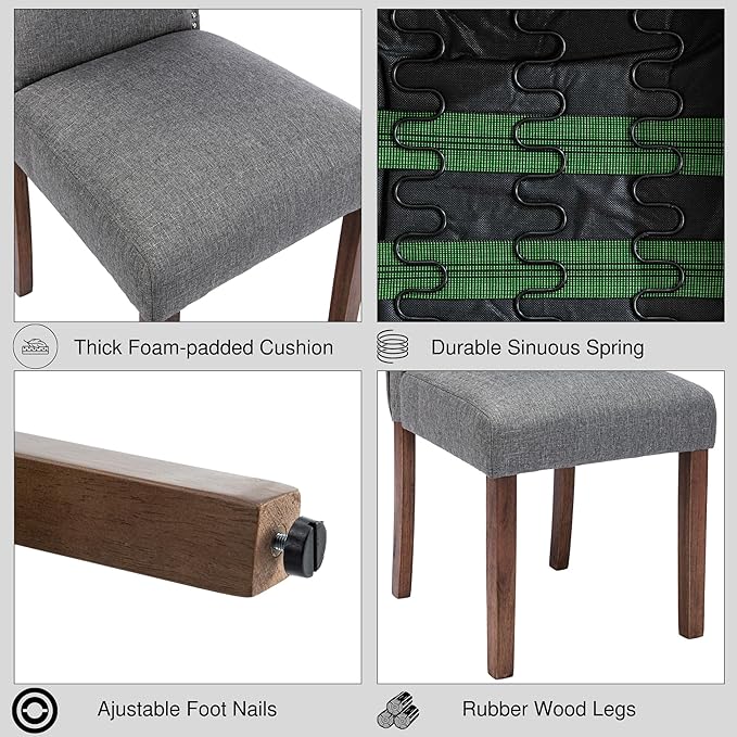 Stylish Upholstered Parsons Dining Chair - Image 7