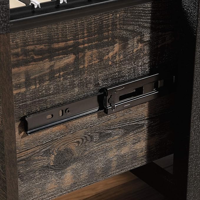 Sauder Steel River File Pedestal, L: 20.87" x W: 23.86" x H: 26.58", Carbon Oak - Image 8