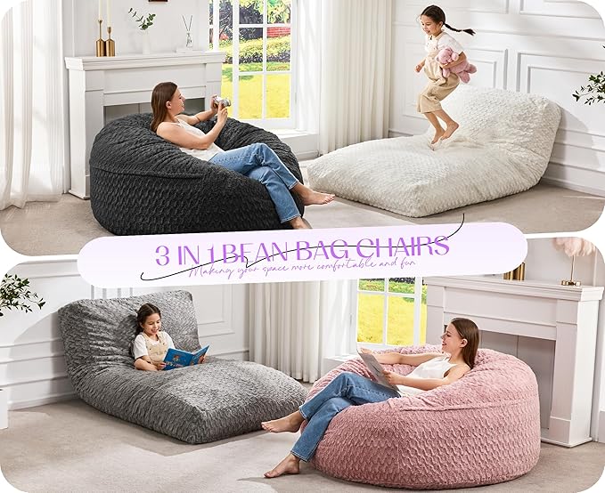 Hobestluk Bean Bag Chair Convertible Beanbag Chairs - Image 6