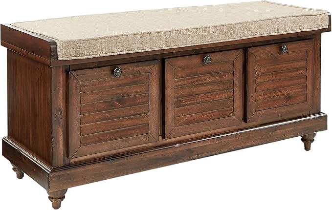 OSP Home Furnishings Dover Coastal Lift-Top Storage Bench by OSPHomeFurnishings