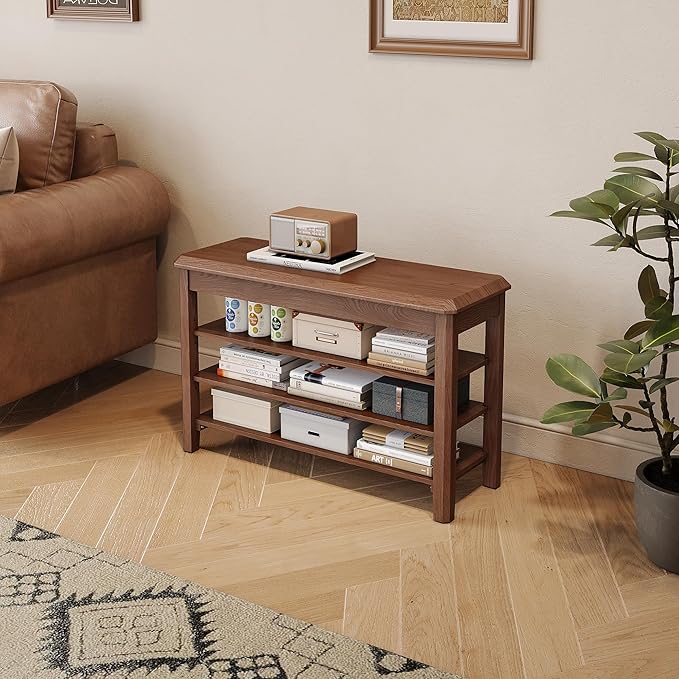 Shoe Rack for Front Door Entrance, Solid Wood Shoe Bench for Closet, Holds Up - Image 8