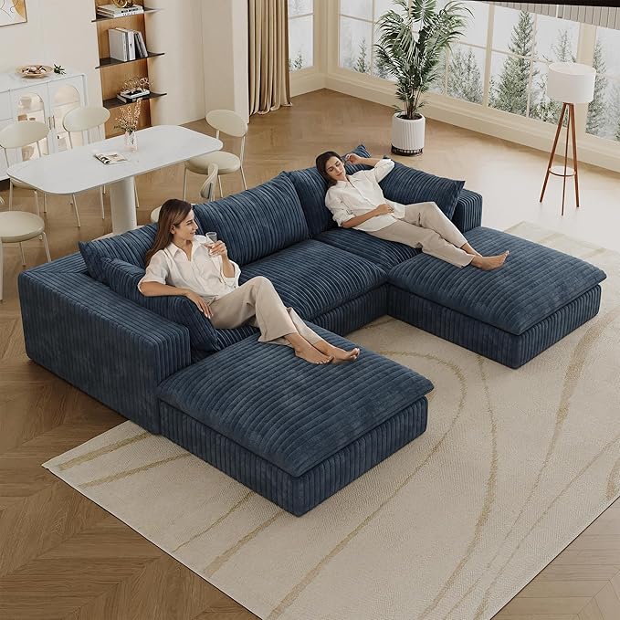 Down Filled Boneless Sectional Sofa Cloud Couch - Image 6