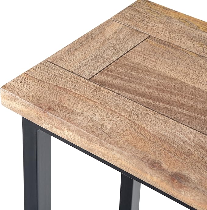 SIMPLIHOME Skyler 18-inch Wide Solid Mango/Metal Industrial C-Shaped End Table - Image 6