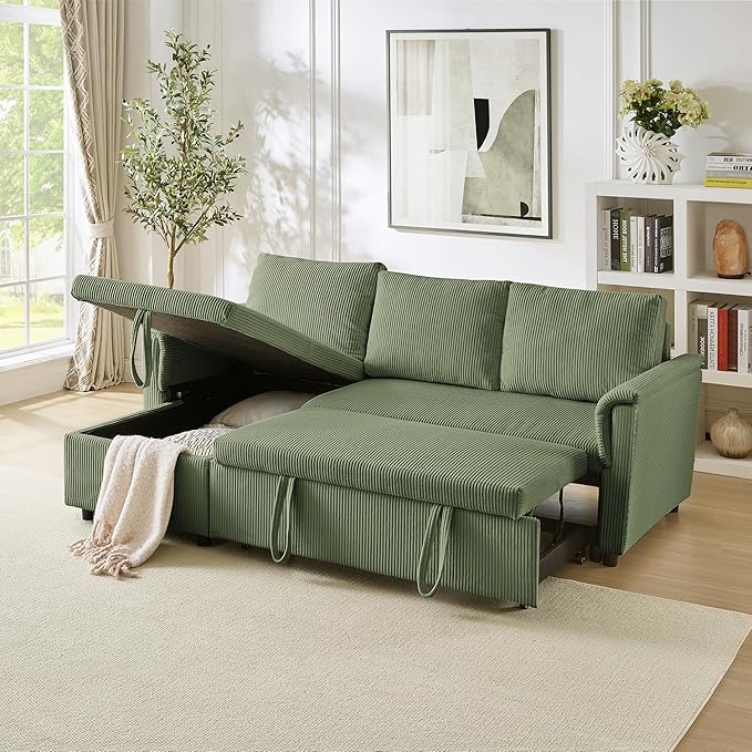 Ball & Cast Reversible Sectional Sofa Couch, L-Shape Sleeper Sofa Bed by BallCast