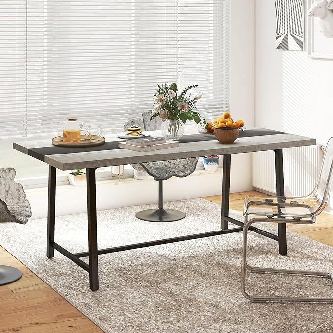 HOMCOM Industrial Dining Table for 8 People, 70.9" Long Rectangular Kitchen - Image 8