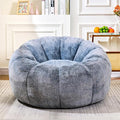 Bean Bag Chair with Filler, Faux Fur Comfy Chair with Petal Armrest Fluffy by LinkRomat