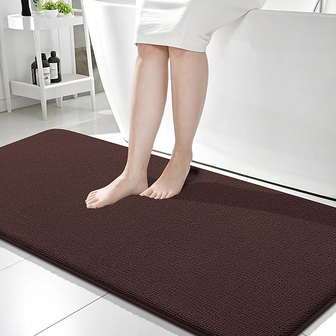 OLANLY Thick Memory Foam Bath Mat Rug 59x24, Extra Soft Absorbent Bathroom Rug by OLANLY