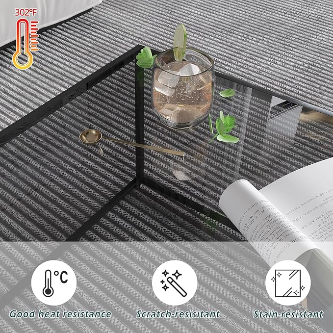 Glass Coffee Tables for Living Room Square Modern Center Table for Small Space - Image 3