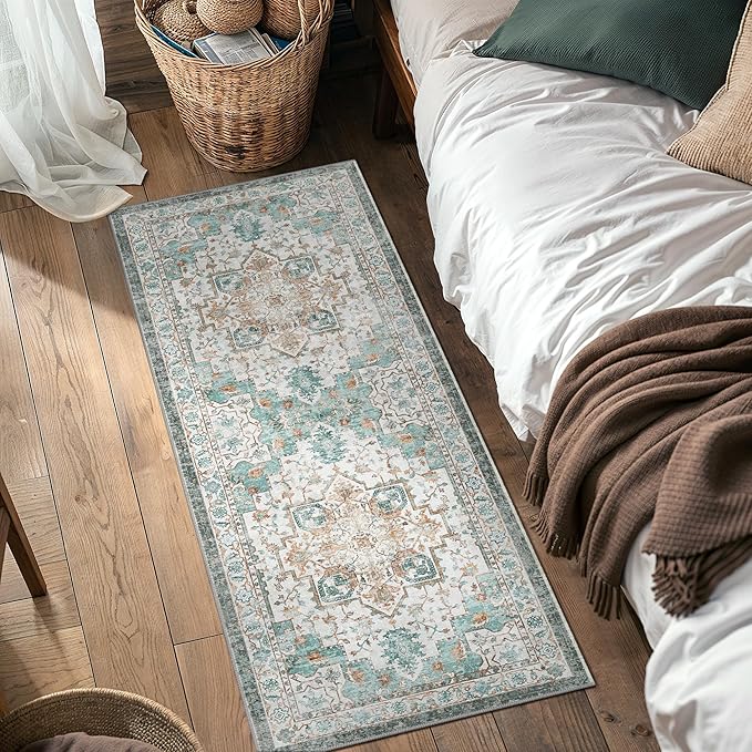 GENIMO 2x10 Runner Rugs for Hallway, Machine Washable Non Slip Vintage Rugs - Image 3