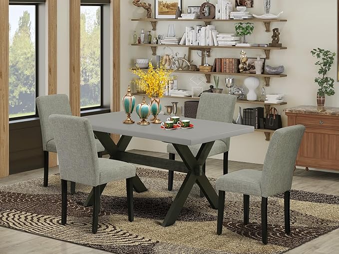 East West Furniture X696AB106-5 5 Piece Modern Dining Table Set Includes a - Image 2