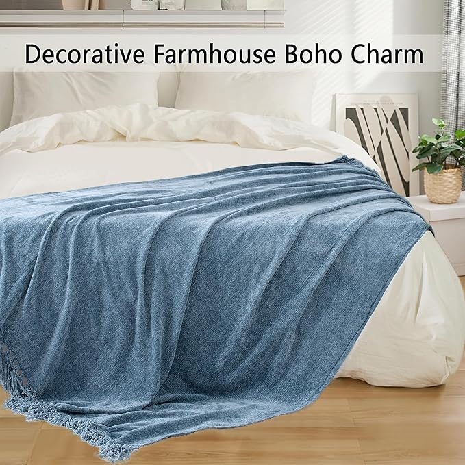 Chenille Throw Blanket for Couch 50"X 60", Soft Cozy Throws - Image 5
