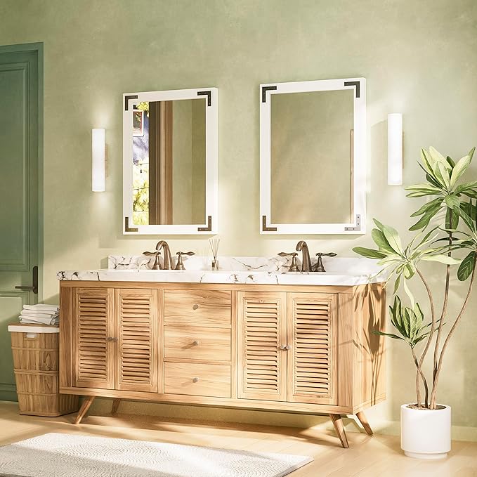 TETOTE 22 x 30 White Wood Framed Mirror - Image 8