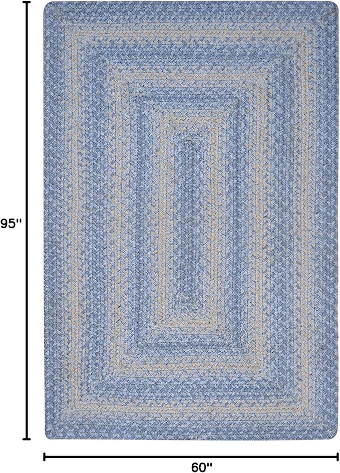 Homespice Sky Blue Jute Braided Rope Rug, 5x8' Rectangle - Image 2