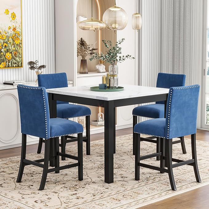HomSof 5-Piece Counter Height Dining Table Set - Image 7