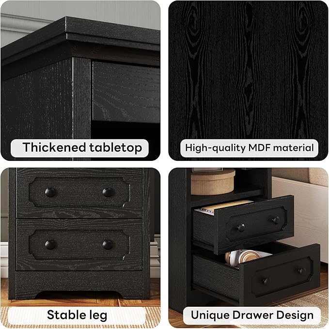 LIKIMIO Night Stand, Modern Bedside Table - Image 6