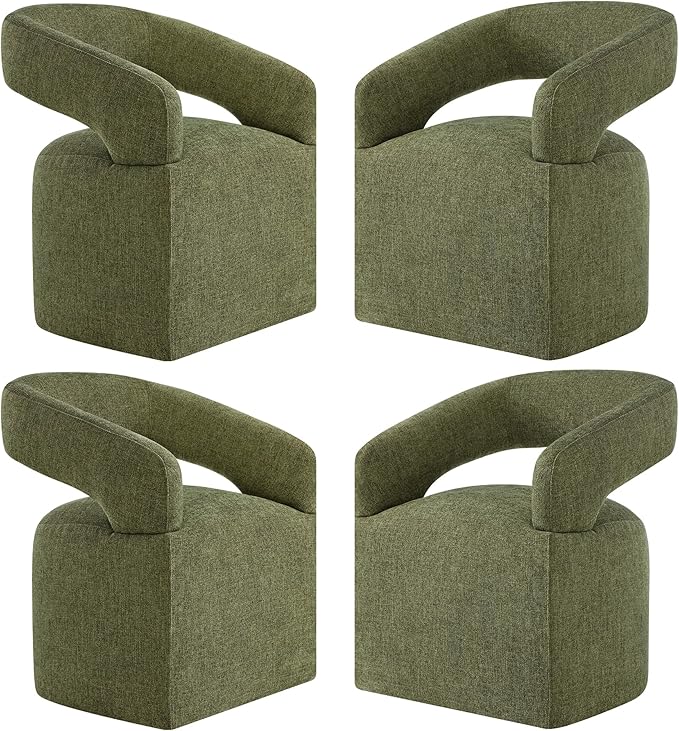 Upholstered Dining Chairs with Removable Casters Barrel Side Armchair with by Kislot