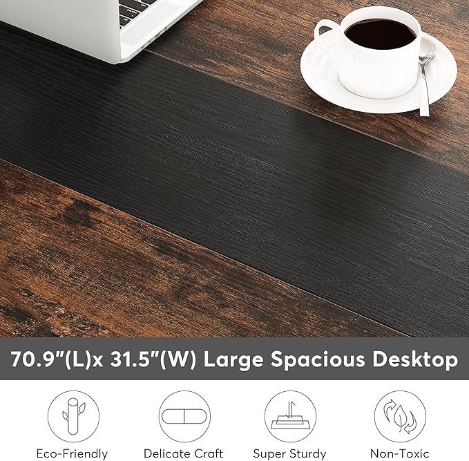 Tribesigns Modern Computer Desk, 70.8 x 31.5 inch Large Office Desk Computer - Image 6