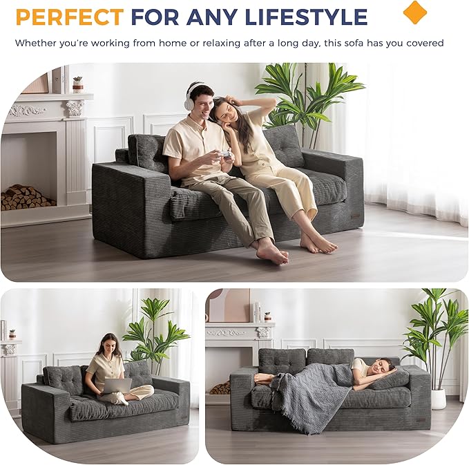 MAXYOYO 3 Seater Couch for Living Room, Boneless Couch - Image 4