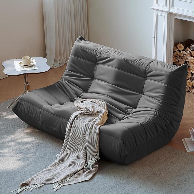 Bean Bag Chair, Loveseat Fireside Chair Bean Bag Sofa by Gazecaia